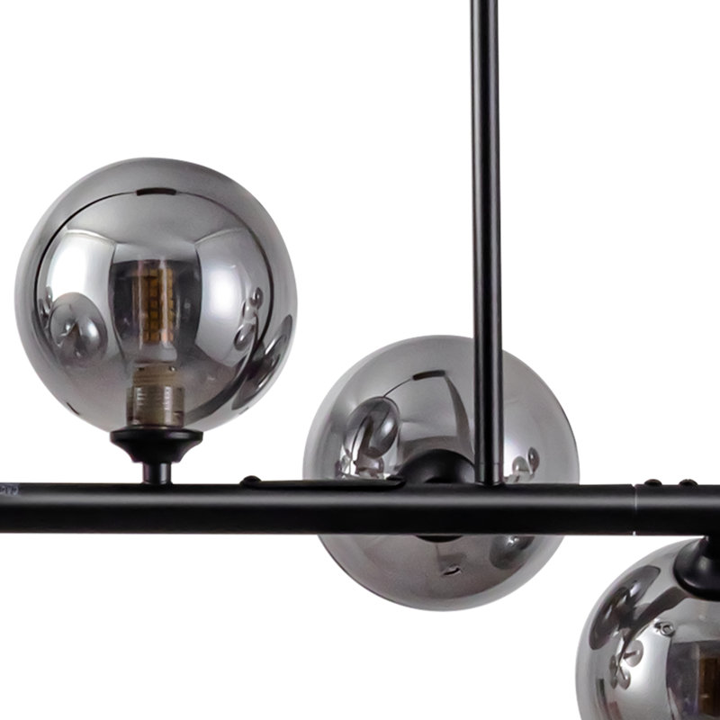 16 - Lustre spoutnik linéaire noir pour la salle à manger