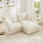 Fabric Sofa Couch With Convertible Ottoman