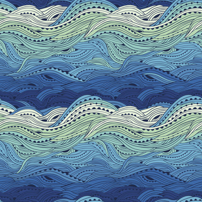 Sea Blue Big - Wrapped Canvas Print