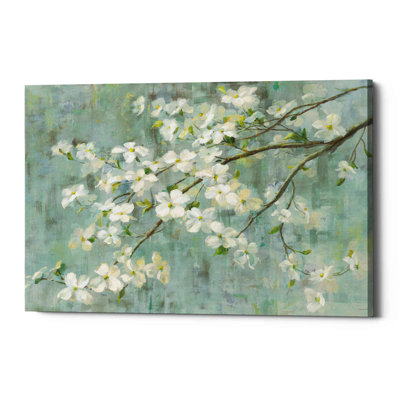 «Dogwood in Spring on Blue» par Danhui Nai, art mural sur toile