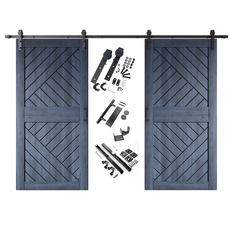 Portes de grange géométriques non assemblées et finies 26 po x 84 po Homquer, 26" x 84"