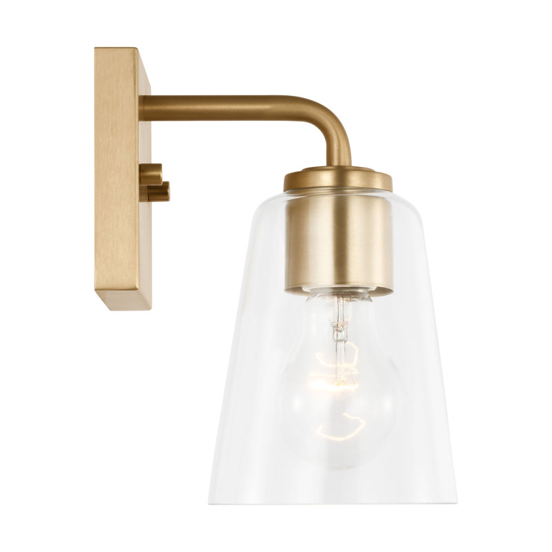 Miles Small Vanity from Generation Lighting , Clear, Satin Brass