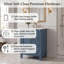 Meuble-lavabo de 24 po avec lavabo en céramique, petite armoire de lavabo de salle de bain noir, 2 tiroirs et tablette réglable, quincaillerie à fermeture silencieuse de qualité supérieure-615912633-615912638