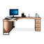 Bureau de direction en L en bois massif de couleur châtaignier clair avec tiroirs-1425533010-1425533038