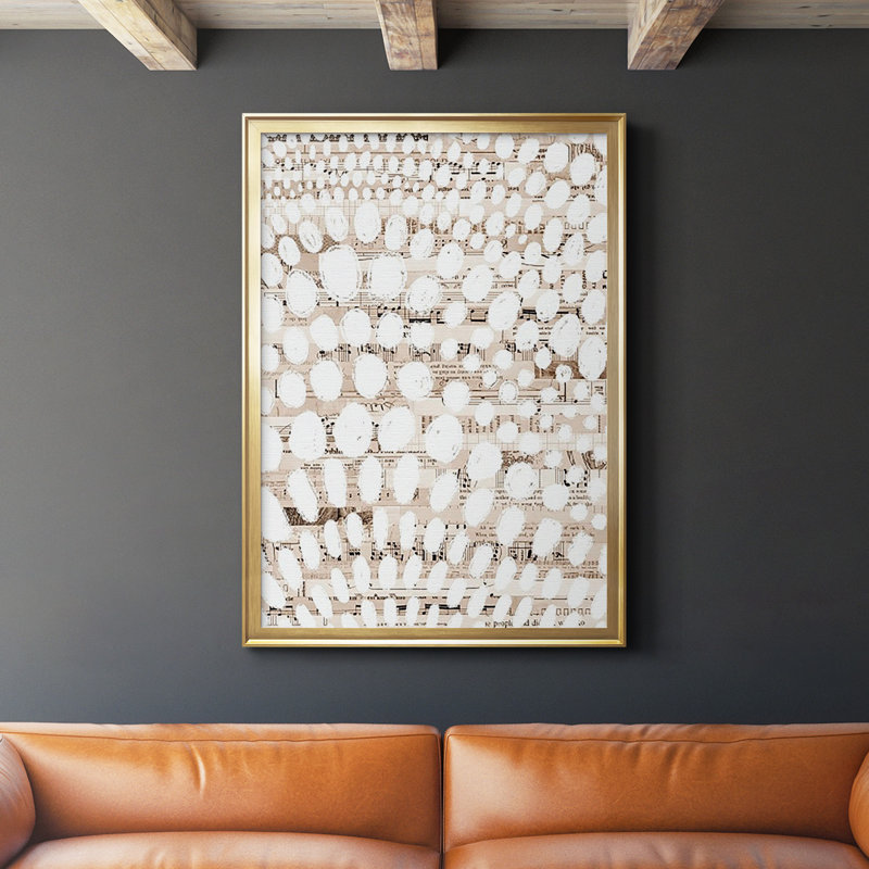 Motif rétro II, reproduction encadrée de qualité supérieure - prête à être accrochée, Encadrement doré