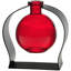 Vase de table en verre recyclé et support en métal arqué Diredra, capacité de 8,5 oz, rouge-1186623155