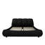 Grand lit plateforme luxueux, tapissier en noir, tête de lit surdimensionnée, convenant à différents styles de matelas Structure en bois massif à coussin souple, choix multiples