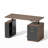 53" Electric Height-Adjustable Standing Desk With 2-Drawer & Open Storage, Built-In Charging, Privacy Panel – Executive Desk For Home Office-921432119