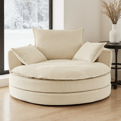 Méridienne surdimensionnée pivotante à 360 ° - Confort double couche et assise profonde