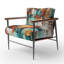 Orange Geometric Energy - Fauteuil rembourré contemporain, fauteuil d'appoint géométrique abstrait-1189152052