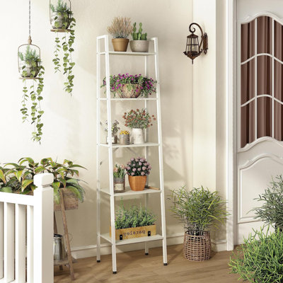 5-Tier Industrial Ladder Bookshelf