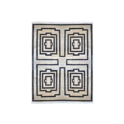 Hand Knotted Wool Geometric Area Rug