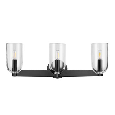 Hansley 3-Light Bathroom Vanity with Clear Glass