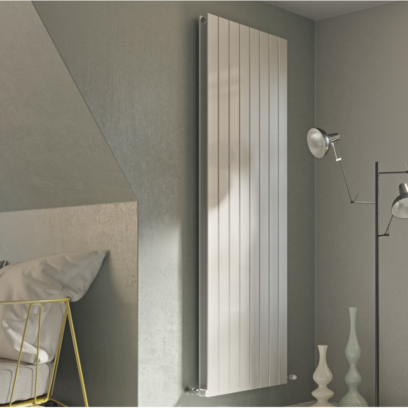 Andrew Vertical Designer Radiator, White, 150 cm H x 59.5 cm W x 8.6 cm D