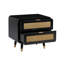 68.6cm W Acacia,MDF,Metal,Natural Cane Bedside Table