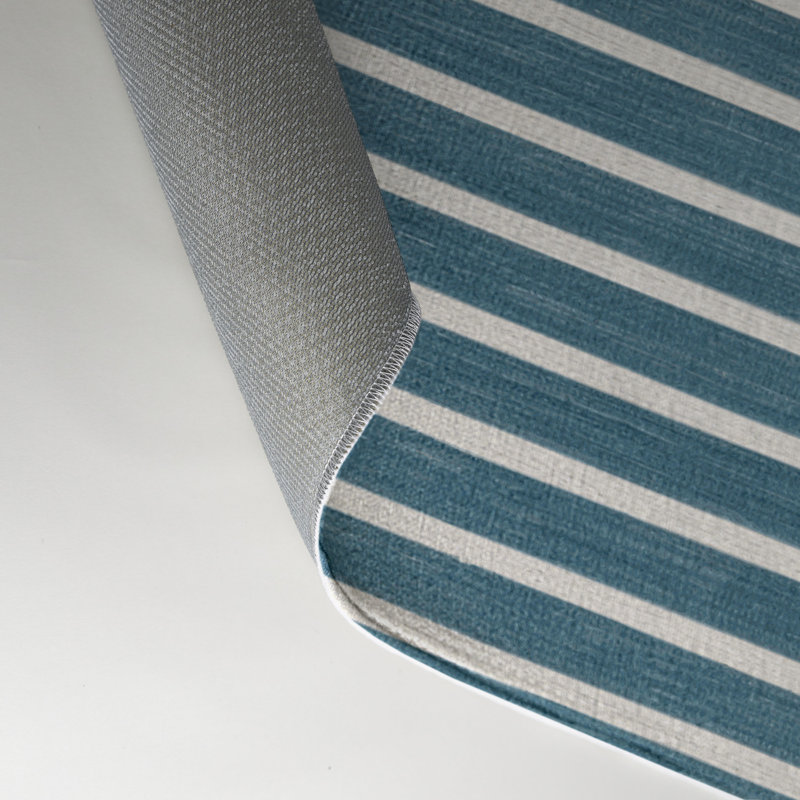 Tapis intérieur / extérieur bleu HorizontalStripes, Rectangle 5 pi x 7 pi