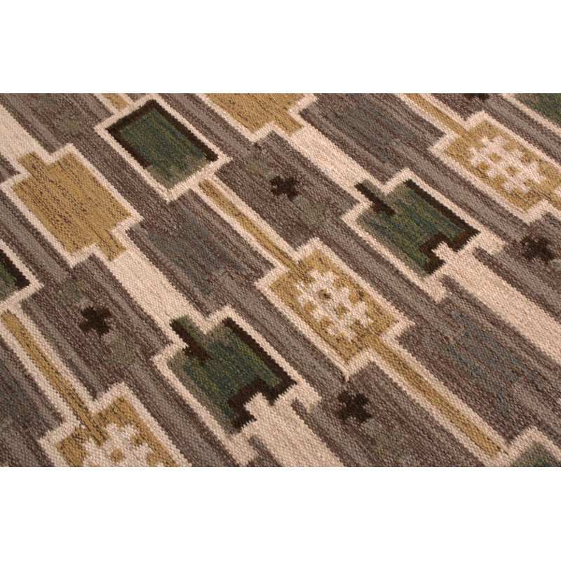 Scandinavian Wool Geometric Area Rug, Rectangle 10' x 14'