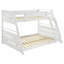 Lit superposé simple au-dessus d'un lit double en placage de bois Holden - blanc-122900872