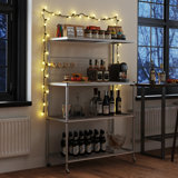  4-tier Coffee Bar Table W/adjustable Shelves S Hooks Hanging Net & Shelf Liner