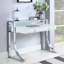Bureau d'écriture à 2 tiroirs blanc et chrome 47,6 po