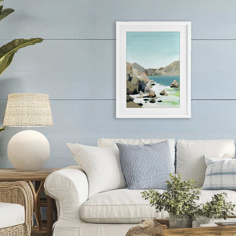 «Expressionist Rocky Coast», reproduction sous verre encadrée, conception de Brook Page, H 23 po x l 17 po