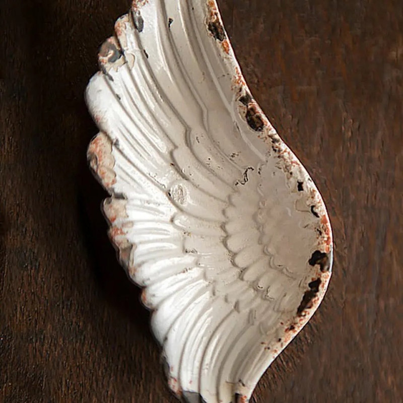 Iron Wing Tray in Rustic White Set of 2