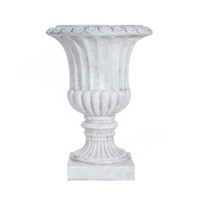 Outdoor Garden Urn Planter, Antique White