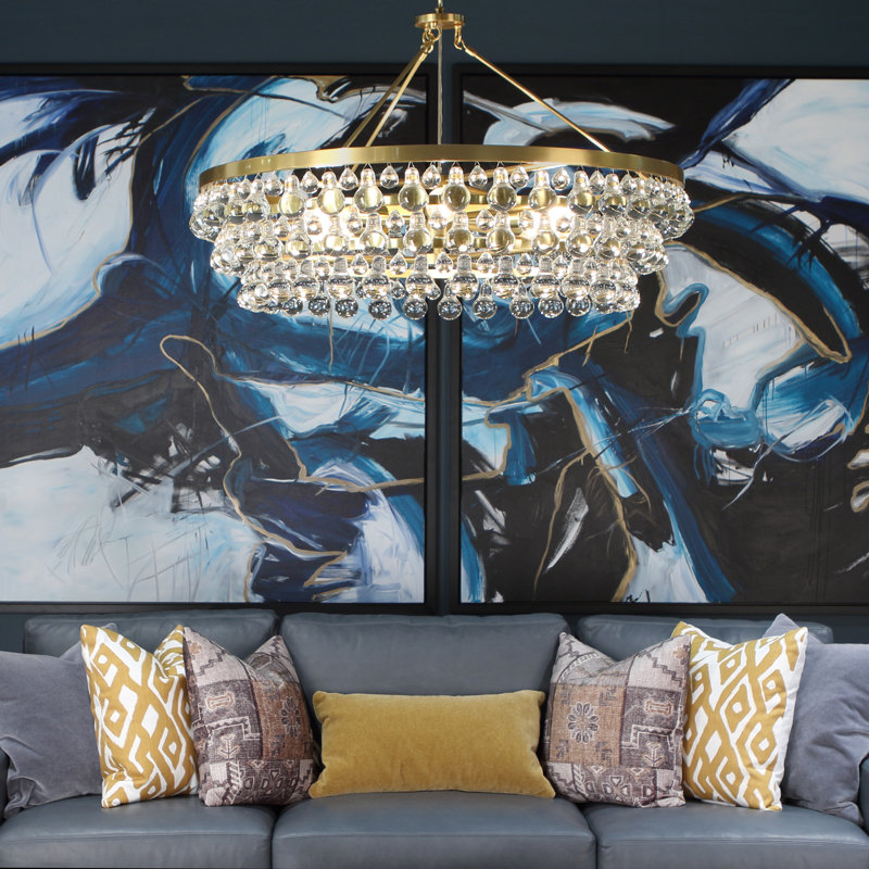 Bling 6 - Light Chandelier, Antique Brass