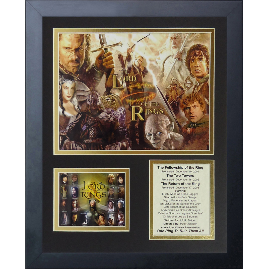 The Lord of the Rings Trilogy Framed Memorabilia Legends Never Die