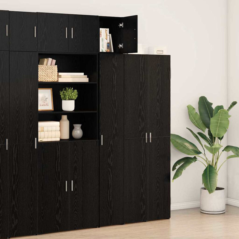 Wall Cabinet 30X42.5X40 Cm Engineered Wood, Black Oak