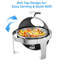 Ensemble de buffet à vaisselle Chafing, ensemble de chauffe-plat rond en acier inoxydable de 6,8 pte