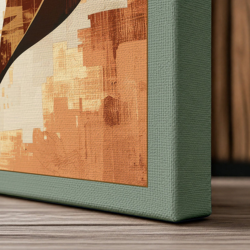 Rust Bloom Botanical - Wrapped Canvas, 36x24 - 91.4 x 61.0 cm, Sage Border