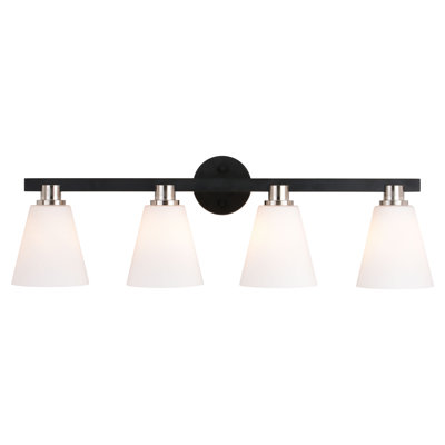 Luminaire de salle de bain à intensité variable noir mat / nickel satiné