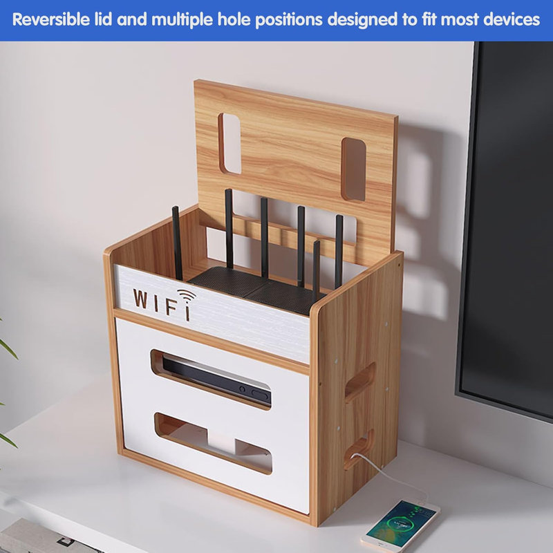 Wifi Router Storage Box, Wifi Cabinet To Hide Router And Modem, Router Cover Decorative Box For Office And Home
