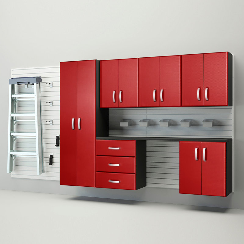 Deluxe 6 Piece Storage System, White/Red Carbon