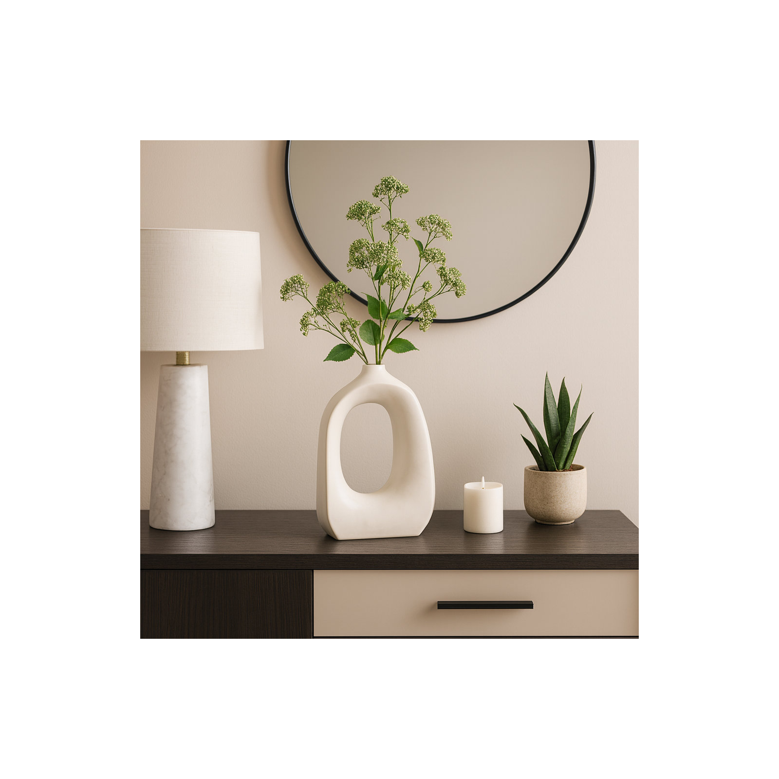 Haddonfield Ceramic Vase, 11" H x 8" W x 4" D