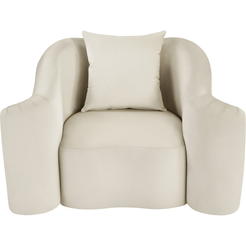 Chaise en velours Soyini, Velours crème
