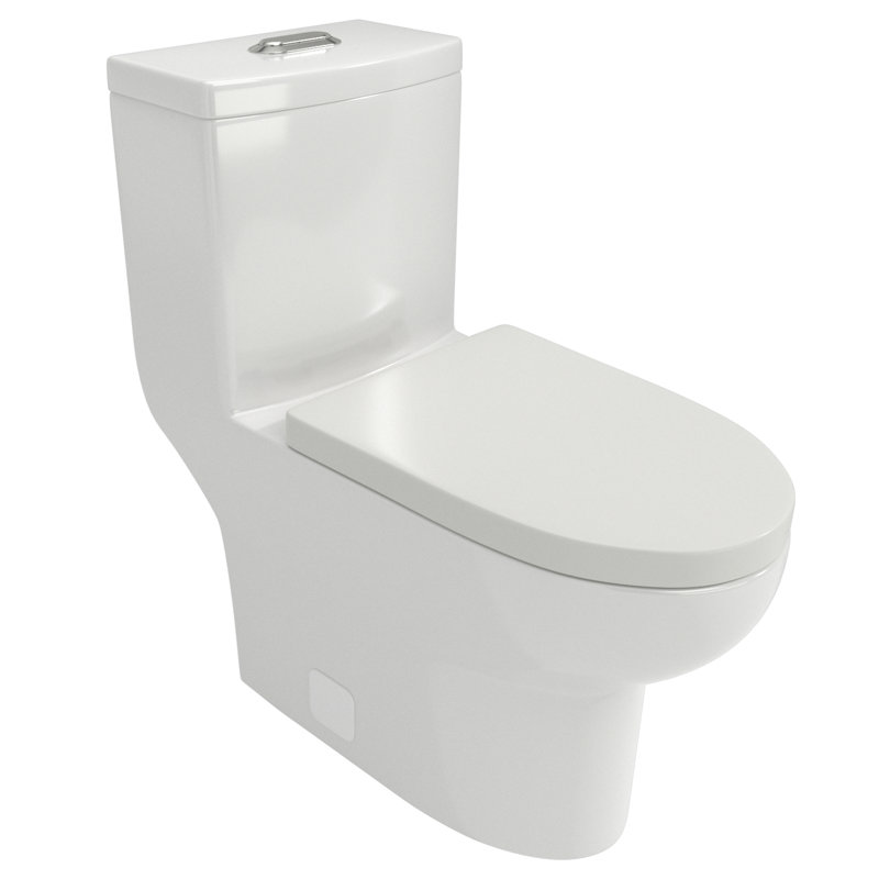 Ceramic Toilet With Fully Glazed Surface - Smooth, Easy To Maintain Cleanliness One Piece Exterior, Wipe Clean