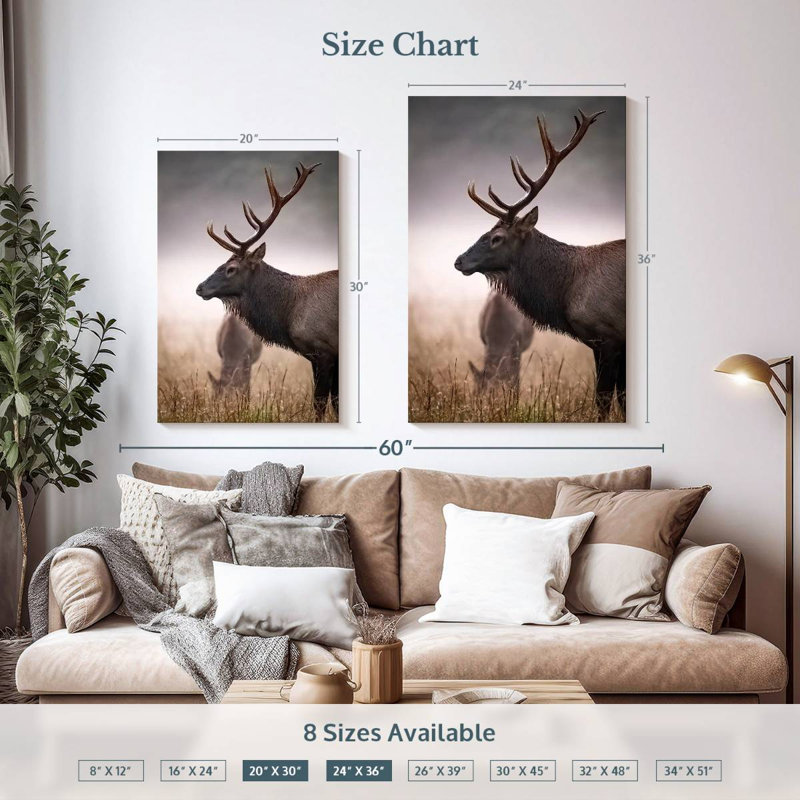 Brampt Mighty Bull Elk, 36" H x 24" W
