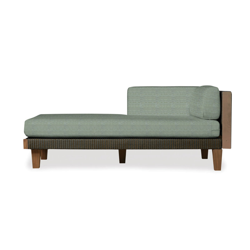 Catalina Outdoor Teak Chaise Lounge, Loveboat Mint, Mink