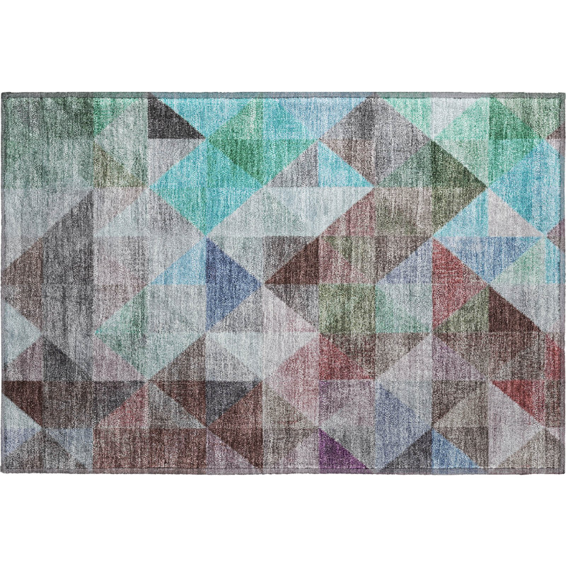 Premium Machine Washable Bissen Geometric Rug, Rectangle 1'8" x 2'6"