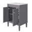 Meuble-lavabo simple en panneau de fibres à densité moyenne de 24 po, armoire de rangement moderne à 2 niveaux, grandes tablettes de rangement