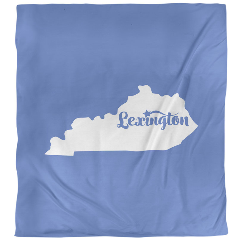 Housse de couette simple Kentucky Lexington, Polyester brossé, Bleu, Housse de couette pour très grand lit