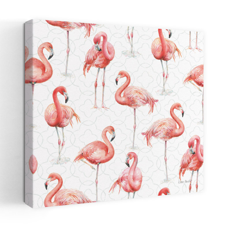 Motif gracieusement rose Ia Flamingo, art tropical, H 32 po x l 32 po