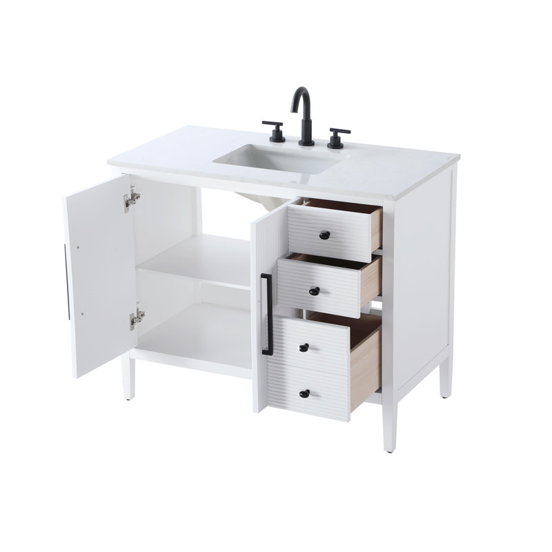 42 inch Single Bathroom Vanity, White
