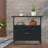 Bar Cart Portable Outdoor Table made of durable FE rattan with tempered glass table top