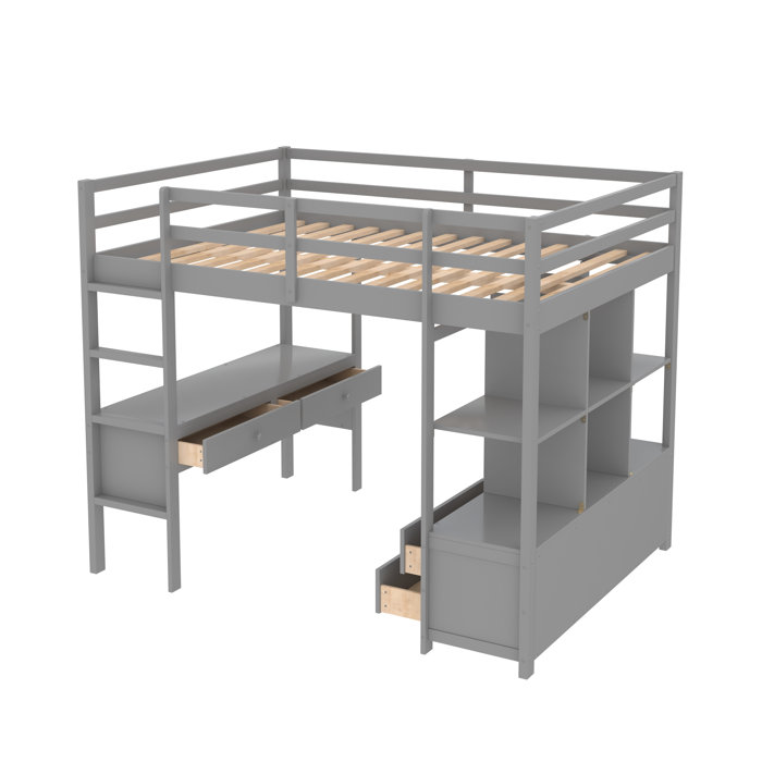 Harriet Bee Erjon Kids Full Loft Bed with Drawers & Reviews | Wayfair