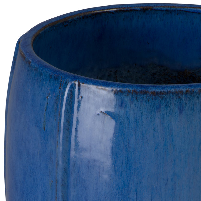 CREST PLANTER, SNOW, Blue, 16" H x 11" W x 11" D