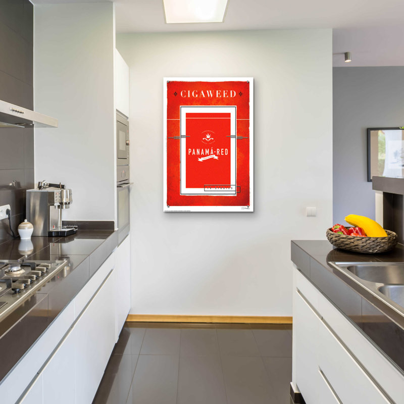 «Panama Red» par JJ Brando, art mural en verre acrylique, 12 po x 16 po, H 36 po x l 24 po x P 0,2 po