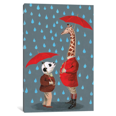 «Panda and Giraffe», peinture sur toile tendue